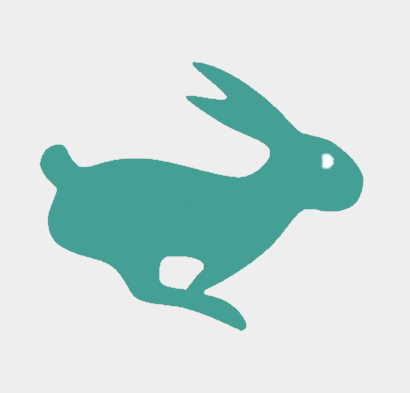 hasty stories logo green bunny